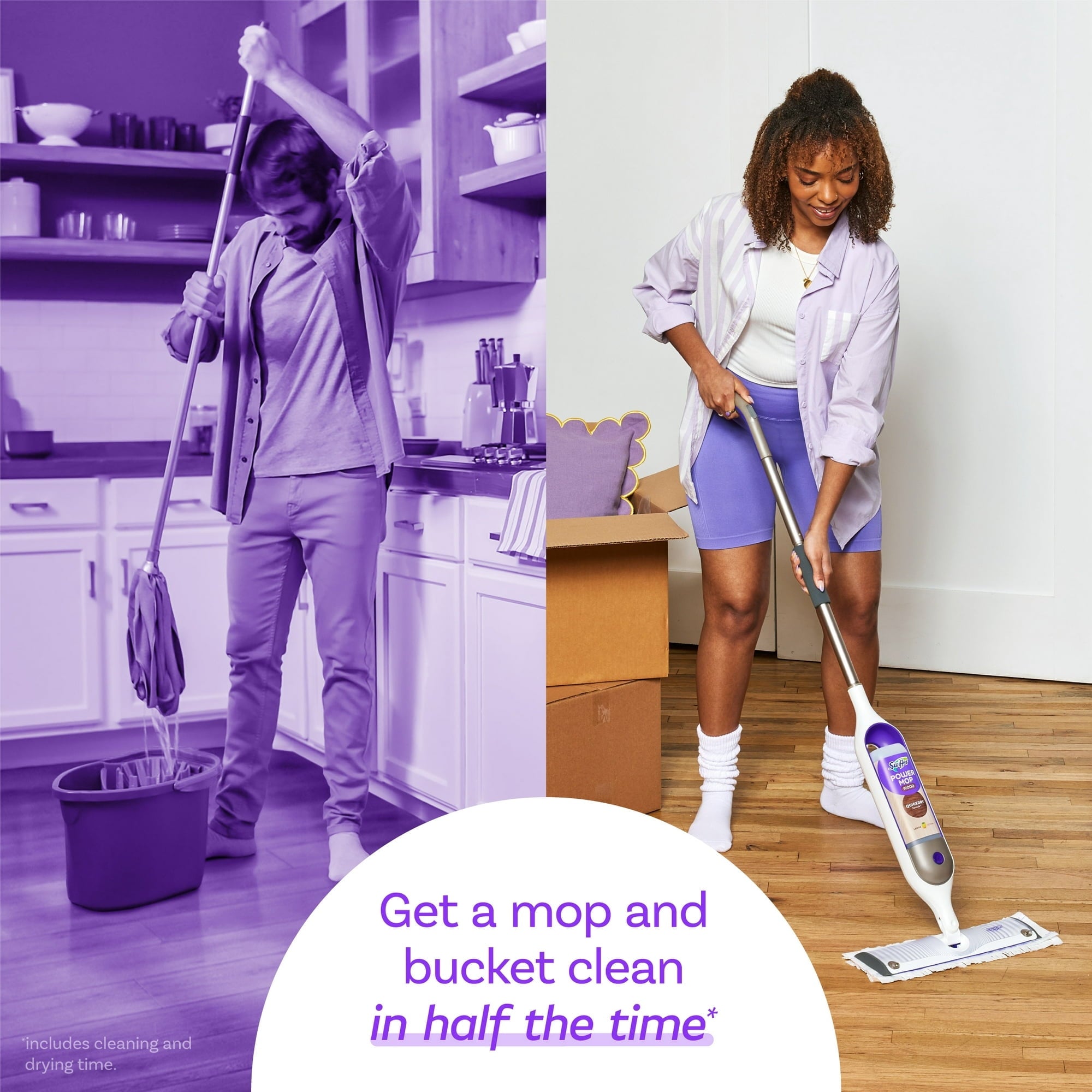 Swiffer PowerMop Wood Mopping Pad Refills for Floor Cleaning - 5 count - 4Box (20 Count Total)