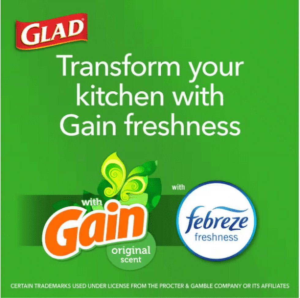 Glad Force Flex 13 Gal. Drawstring Trash Bags Original Scent with Gain Original Scent (40-Count)