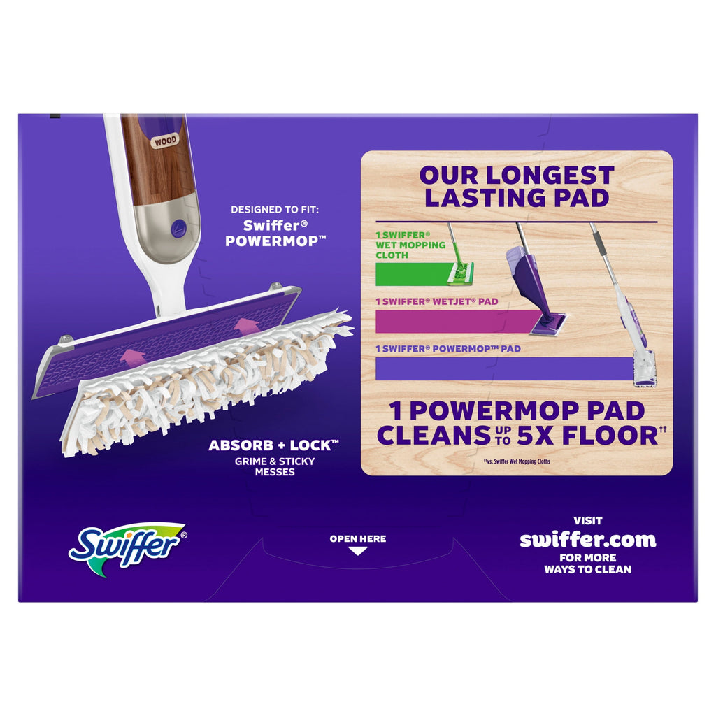 Swiffer Power Mop Wood Pad Refills - Unscented, 5 Count - 2-Pack