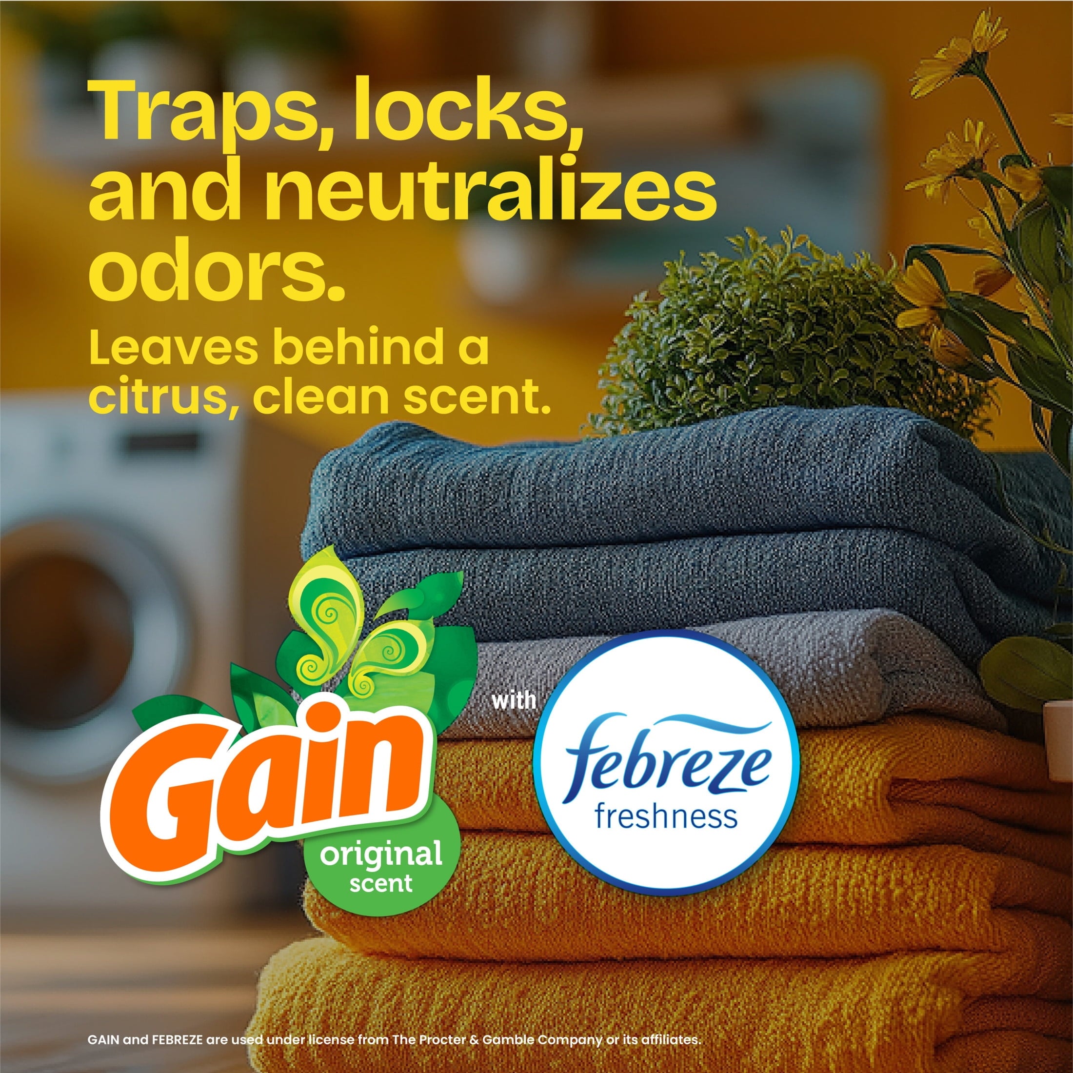 Glad Drawstring Medium Scented Trash Bags - 8 Gallon, Gain Original Scent With Febreze Freshness, 80 Bags